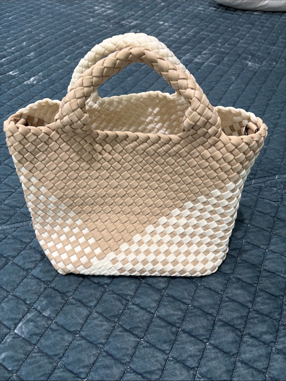 Nagshedi NYC St. Barth’s Tote Braided Two-Tone Beige & Cream Woven bag